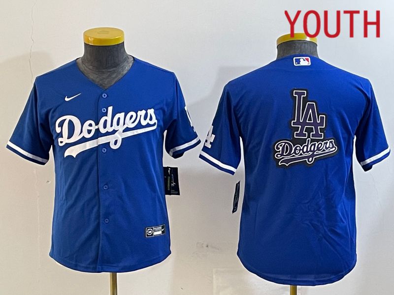 Youth Los Angeles Dodgers Blank Blue Game 2024 Nike MLB Jersey style 12186->youth mlb jersey->Youth Jersey